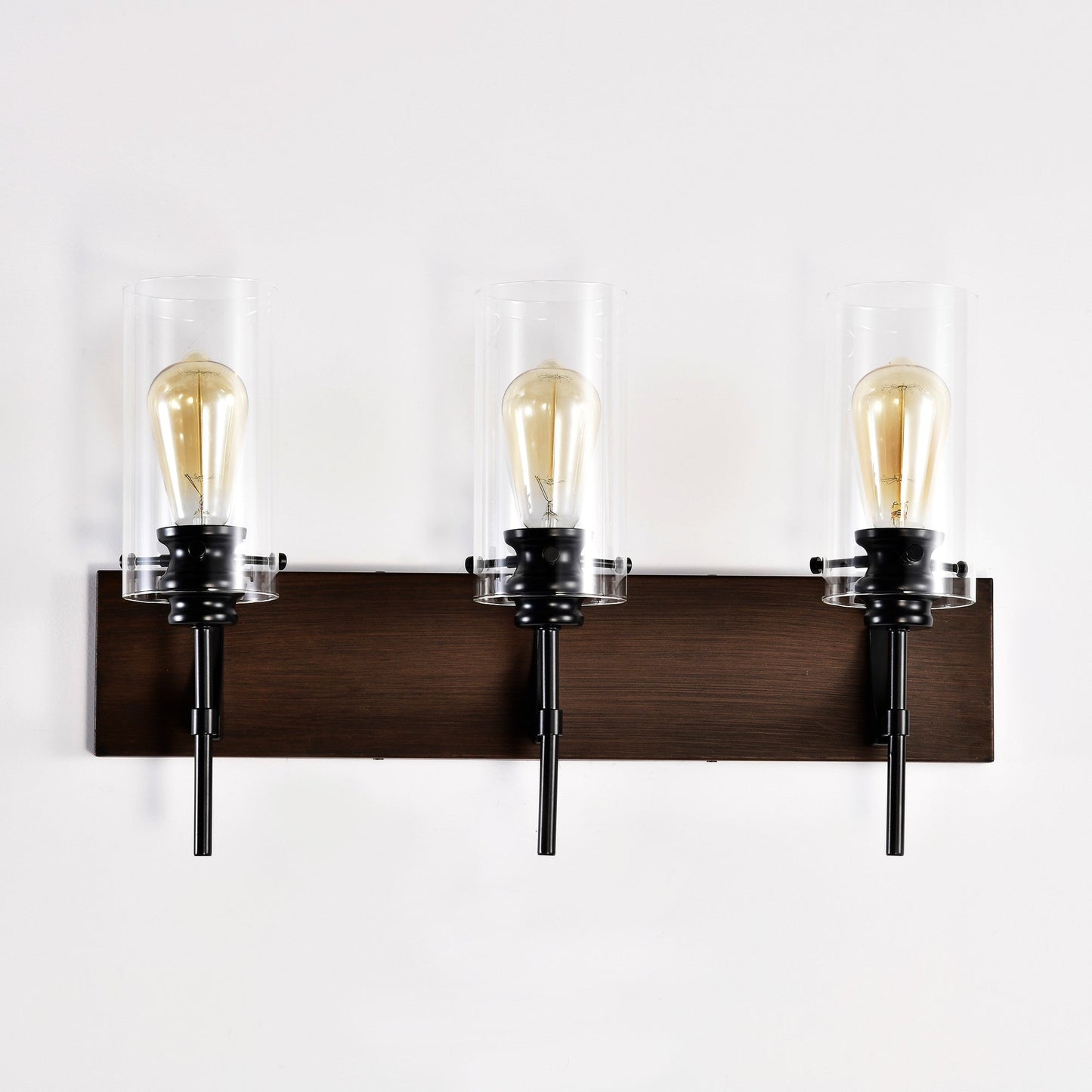 3-Light Matte Black Bathroom Vanity Wall Light