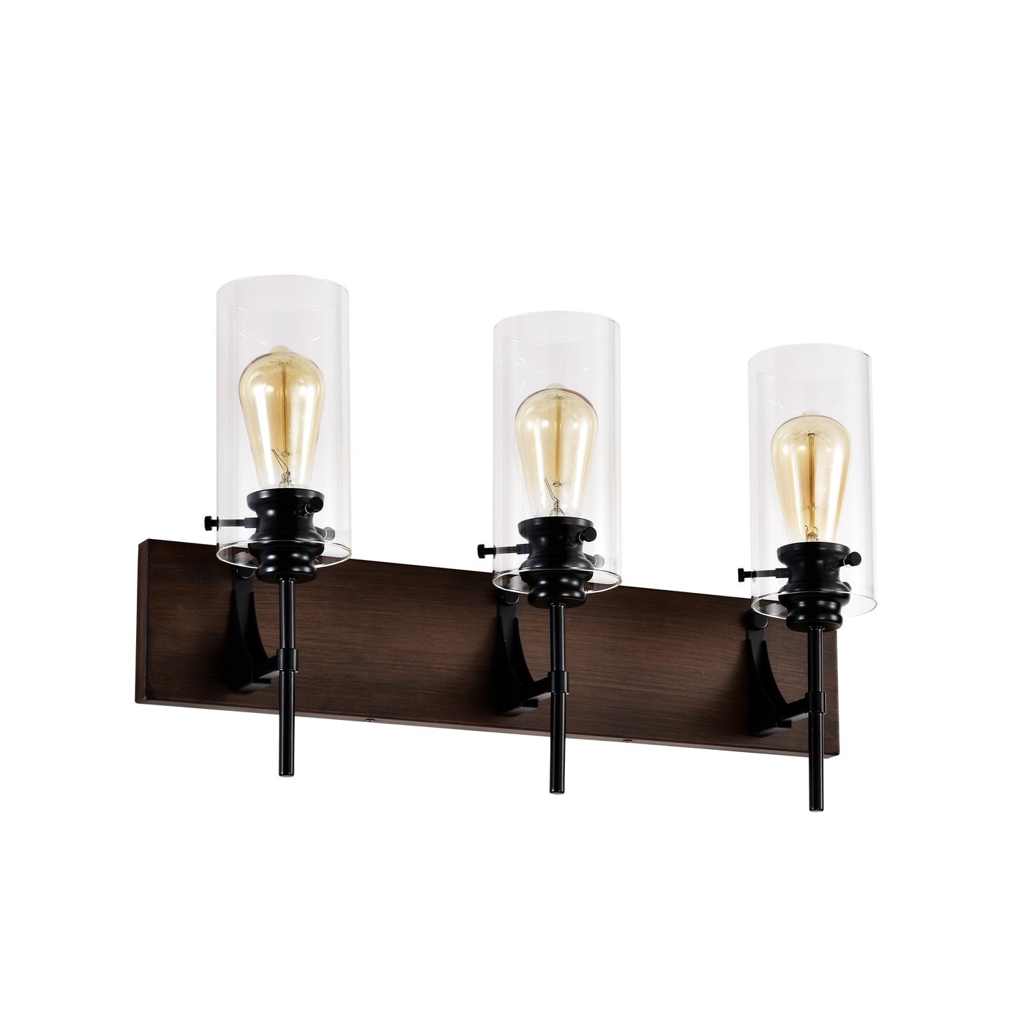 3-Light Matte Black Bathroom Vanity Wall Light