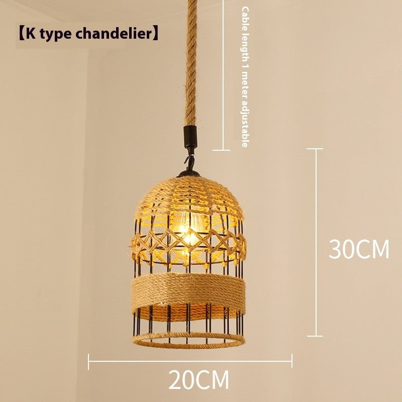 Retro Hemp Rope Industrial Chandelier
