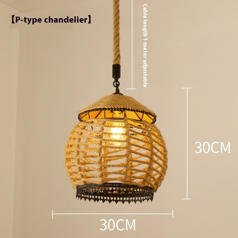 Retro Hemp Rope Industrial Chandelier