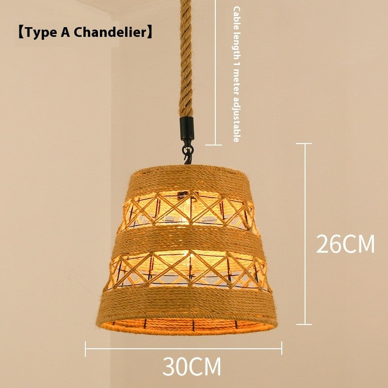 Retro Hemp Rope Industrial Chandelier