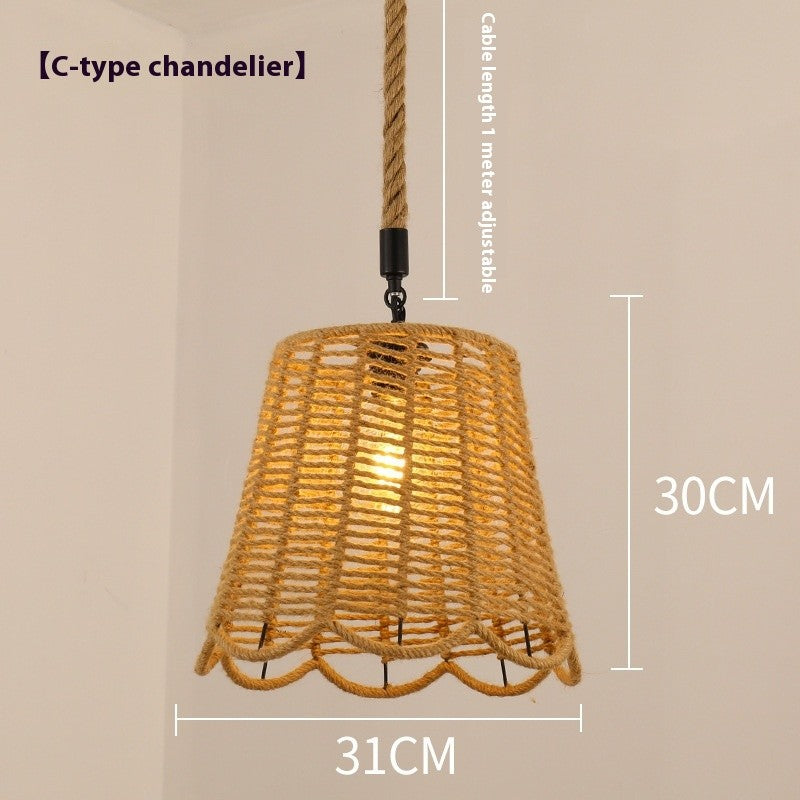 Retro Hemp Rope Industrial Chandelier