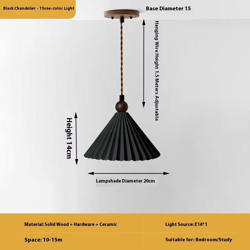 Retro Walnut Ceramic Pendant Lamp